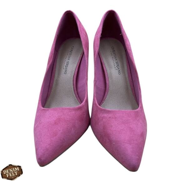 Christian Siriano Suede Fuchsia Pink Pointed Toe Heels/Pumps - Size 9.5 - Picture 3 of 13